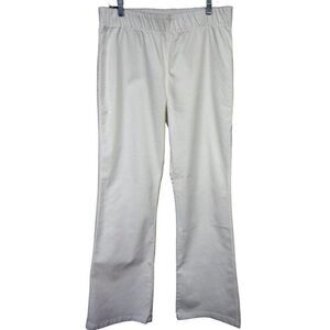 Soft Surroundings White Cotton Stretch Pull-On Pants No Pockets Flattering Sz L